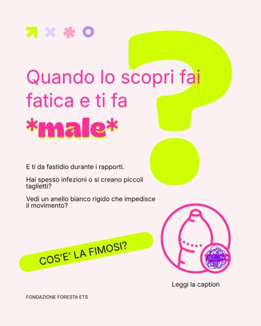Come si riconosce la fimosi? Ti diciamo due falsi miti a cui fare attenzione!🔍

La fimosi è un restringimento del prepuzio che rende difficile o impossibile scoprire completamente il glande. Questo causa spesso dolore durante l'erezione, piccoli taglietti, difficoltà a pulirlo correttamente, infezioni ricorrenti e può essere presente anche una sorta di anello bianco rigido di tessuto come fosse una cicatrice.

E' una situazione piuttosto comune, non preoccuparti! Però va gestita correttamente.

1° falso mito: “Basta forzare il prepuzio” ❌
No! Le manovre forzate possono provocare ferite e cicatrici, peggiorando il restringimento.
2° falso mito: “La fimosi si cura sempre con la circoncisione” ❌
In molti casi si può iniziare con una terapia cortisonica locale prescritta dal medico. La chirurgia viene valutata in presenza di cicatrici, infezioni ricorrenti o mancata risposta alla terapia.

Attenzione: 
🍌 se il prepuzio viene retratto e rimane bloccato dietro al glande, con dolore e gonfiore, non è più una semplice fimosi. È una parafimosi e richiede una valutazione urgente.
🍌 nei bambini è normale che il glande non si scopra, quindi, genitori, non forzatelo! Andando verso lo sviluppo e l'adolescenza la situazione si normalizza. 

Se hai dei dubbi, puoi scriverci!

#prevenzione #saluteintima #andrologia