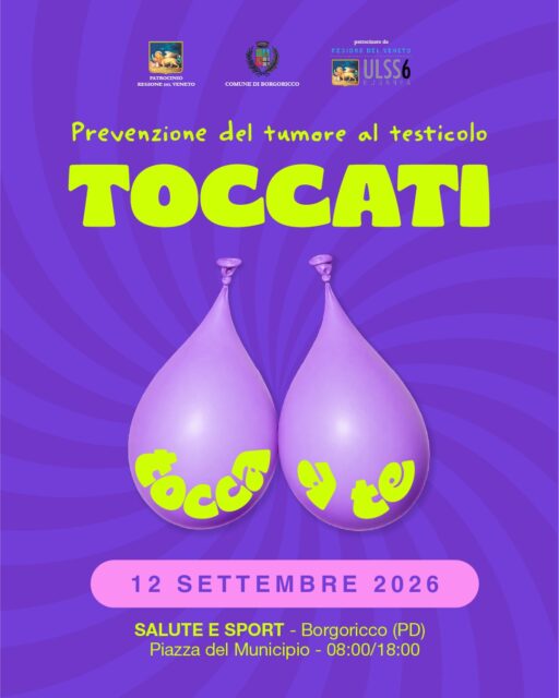Toccarsi è importante!

Il tumore ai testicoli è quello più frequente in età fertile tra i 18 e i 45 anni.
Riconoscere tempestivamente una neoplasia testicolare è fondamentale
per garantire una completa e rapida guarigione.
Il metodo migliore è l'autopalpazione! 🫴

Approfitta di uno screening gratuito il 12 settembre dalle ore 8 alla giornata Salute e Sport di Borgoricco 🎈🎈

📲Link in bio per iscriversi gratuitamente!