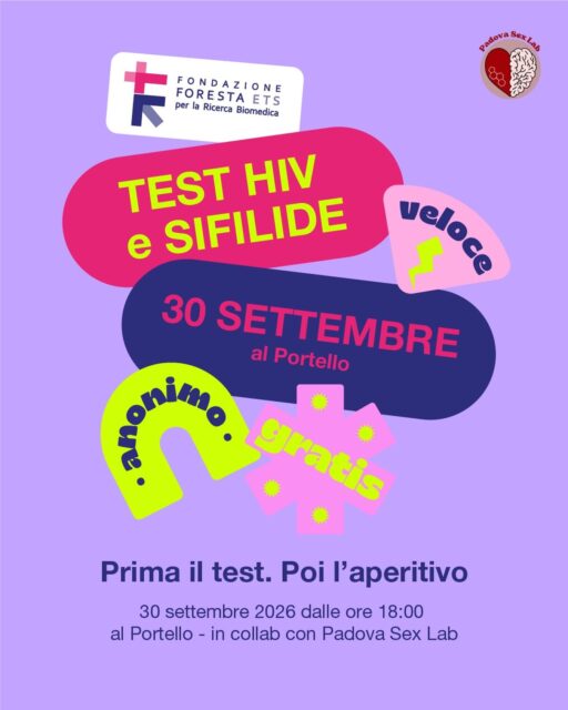 Il 30 settembre, in occasione del primo mercoledì universitario dell’anno, saremo in Piazza Portello con test rapidi, gratuiti e anonimi per HIV e sifilide 🔬

Non serve aspettare di avere un dubbio o un sintomo per fare prevenzione.
Il test è un gesto semplice per conoscere meglio il proprio stato di salute e prendersi cura di sé.

E se hai dubbi o domande? 🤔
Troverai con noi anche psicologi e professionisti con cui parlare liberamente di sessualità, relazioni e prevenzione, senza imbarazzo e senza giudizio.

La salute sessuale riguarda tutti. E la prevenzione può iniziare anche da un gesto di pochi minuti ✅

 📍Piazza Portello, Padova
 🗓️Mercoledì 30 settembre

Passa a trovarci, fai il test e porta con te un amico o un’amica. Ti aspettiamo! 

#prevenzionesalute #hiv @padovasexlab @udupadova